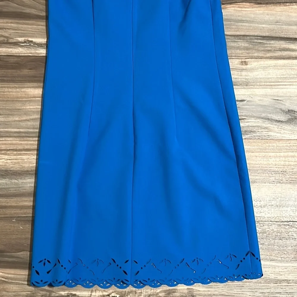 J. Crew Factory Laser Cut Floral Dress Size 4 Blue